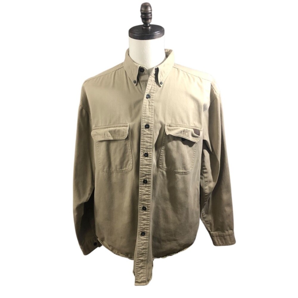 Wrangler Riggs WorkWear Shirt Mens Long Sleeve Beige XL